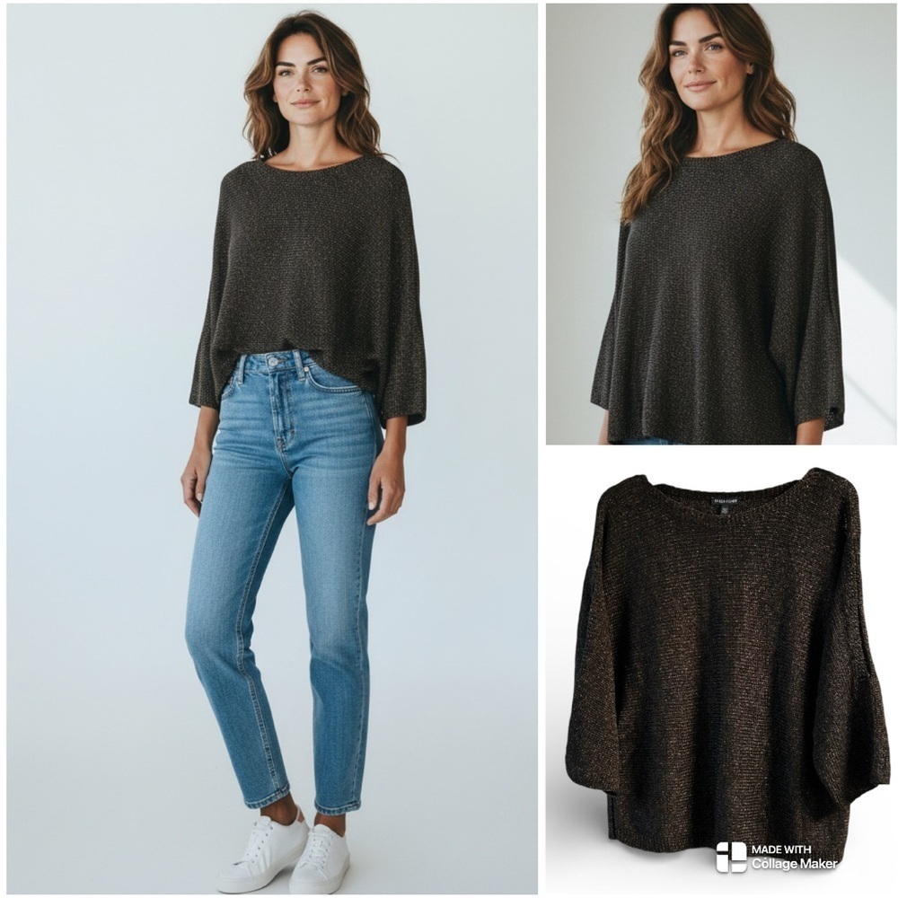 Eileen Fisher Brown and Bronze linen sweater